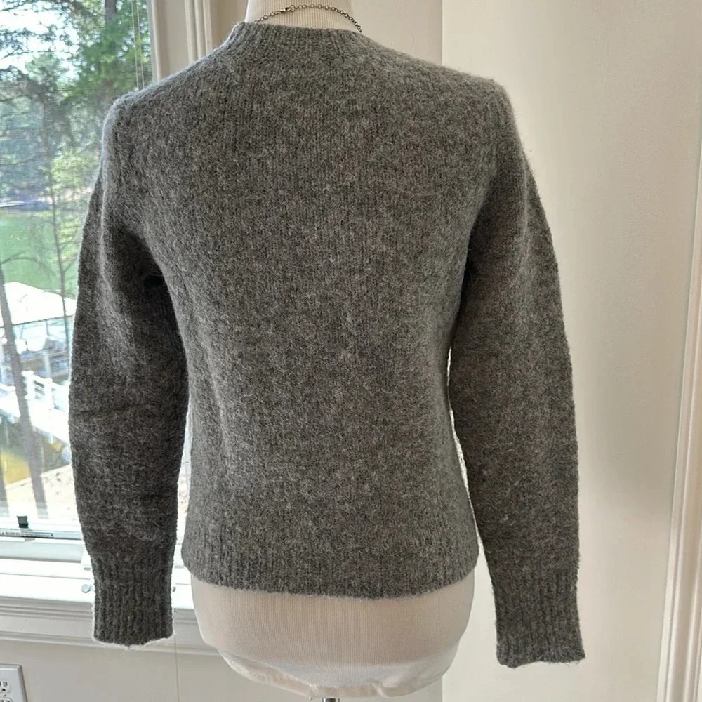 J. Crew Point Sur Alpaca Merino Wool Crewneck Knit Sweater Grey, XS, EUC